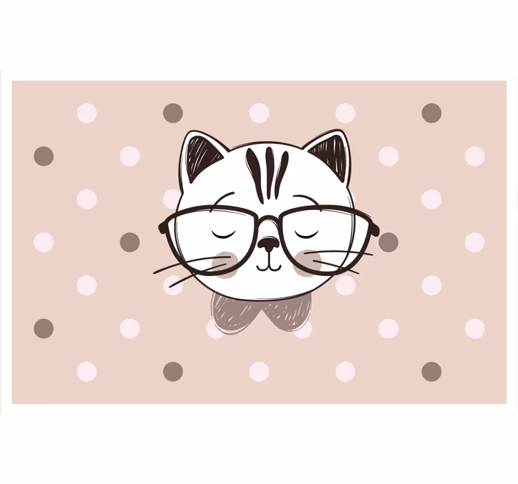 Kids roller blind smart cat with glasses - TenStickers