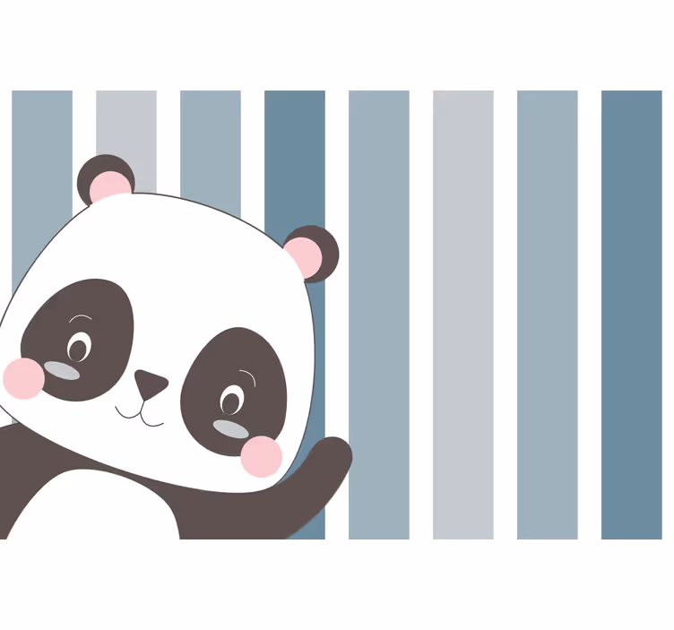 Kids roller blind with happy panda striped design - TenStickers