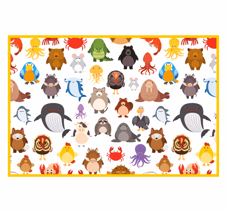 Kids roller blind wild animals in colors - TenStickers