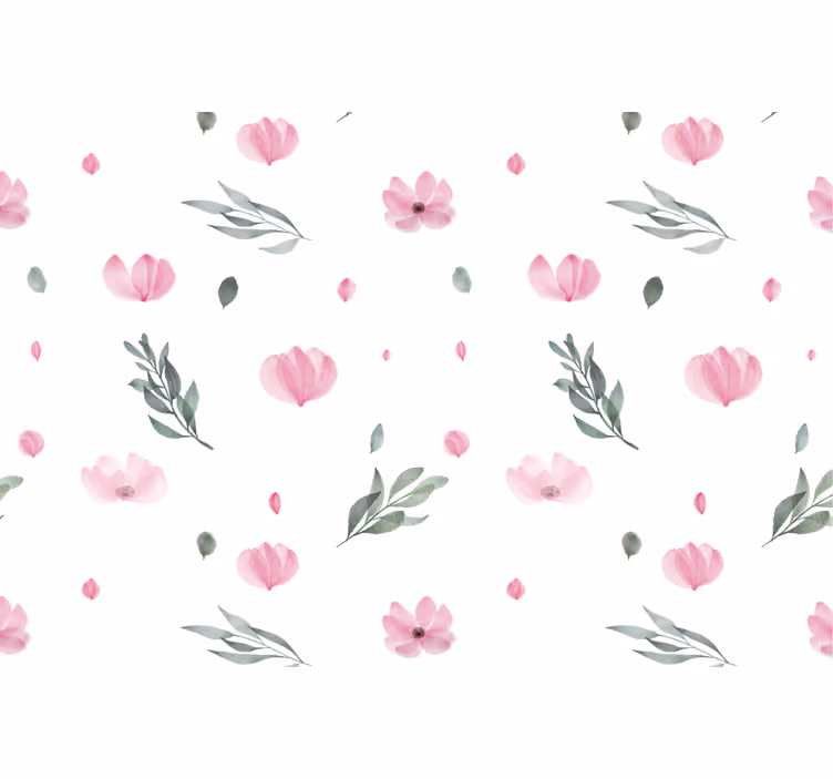 Kids roller blind with pink minimalistic flowers - TenStickers