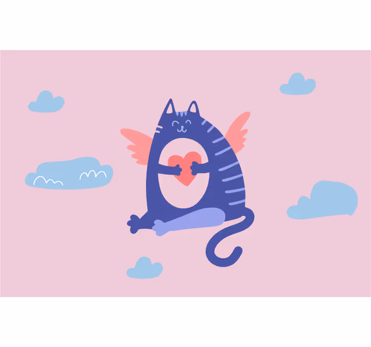 Kids roller blind lovely flying cat design - TenStickers