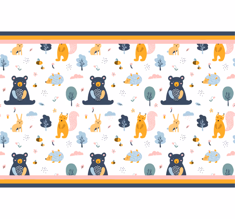 Kids roller blind colorful squirrels and teddy bears - TenStickers