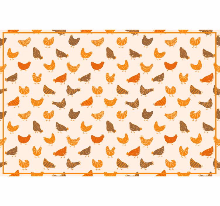 Kids roller blind chick and chick orange pattern - TenStickers
