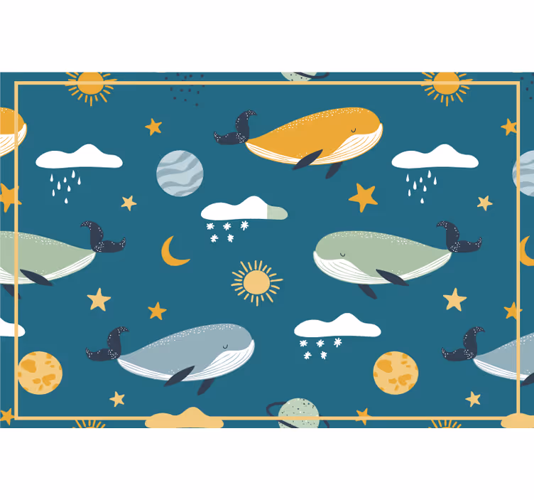 Kids roller blind trendy whale design - TenStickers