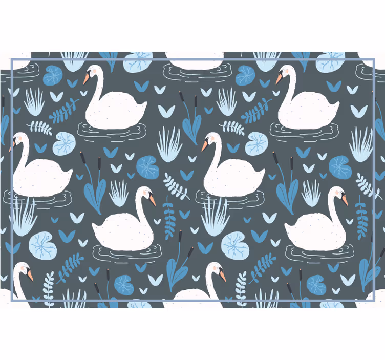Kids roller blind elegant white swan design - TenStickers