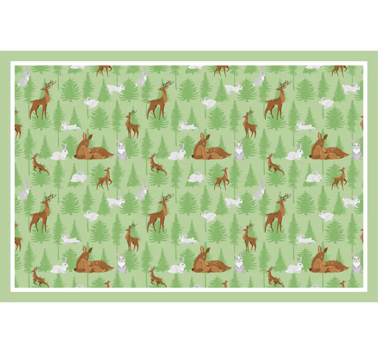Kids roller blind featuring forest animals and rabbits - TenStickers