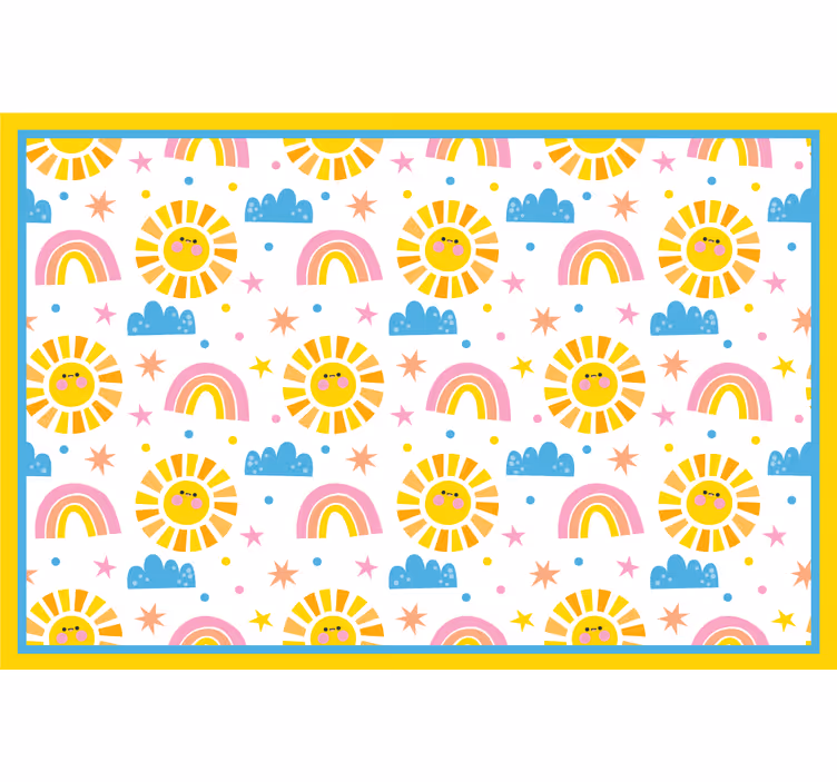 Kids roller blind with rainbow, suns, and clouds - TenStickers