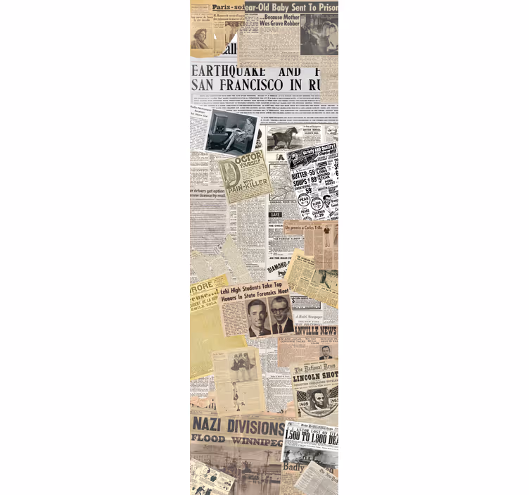 Kitchen roller blind newspaper cutout vinyl - TenStickers