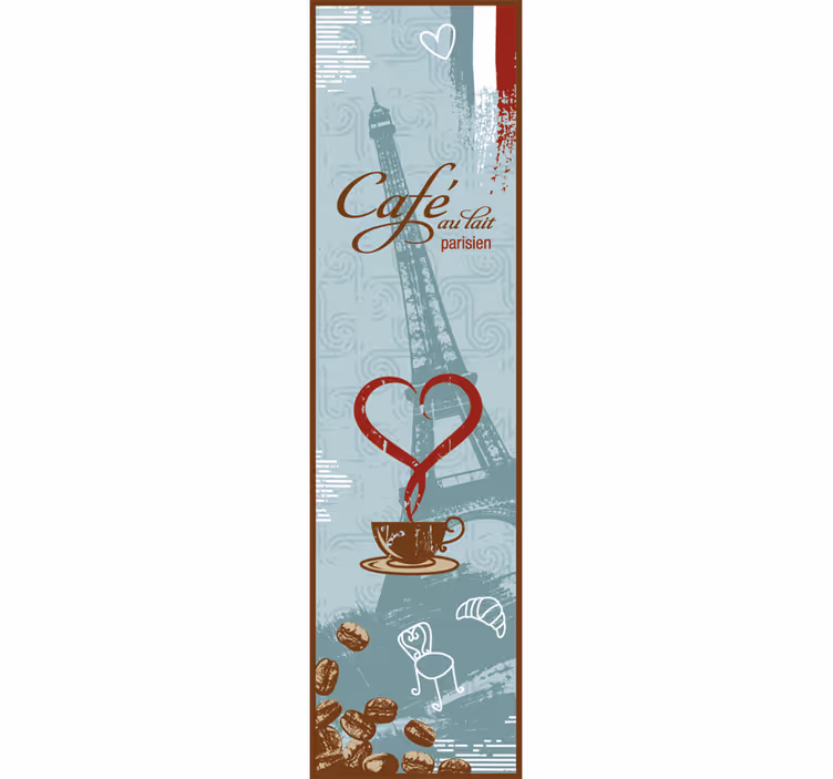 Kitchen roller blind french coffee fridge vinyl - TenStickers