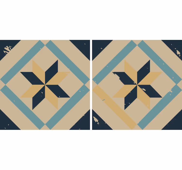 Kitchen roller blind with elegant cement tile design - TenStickers