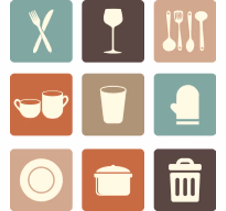 Kitchen roller blind drawer icons for kitchen - TenStickers