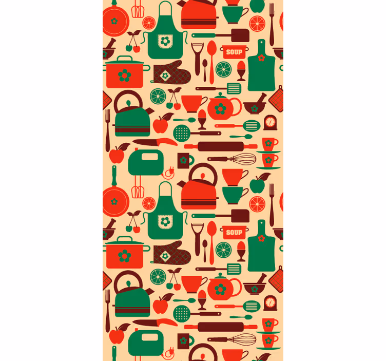 Kitchen roller blind cutlery cabinet vinyl - TenStickers