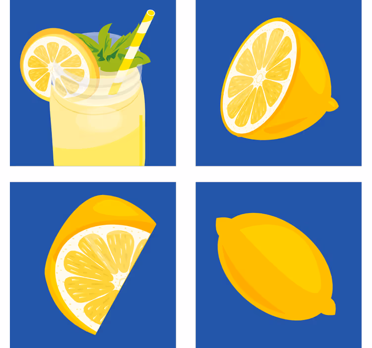 Kitchen roller blind lemon juice tiles - TenStickers