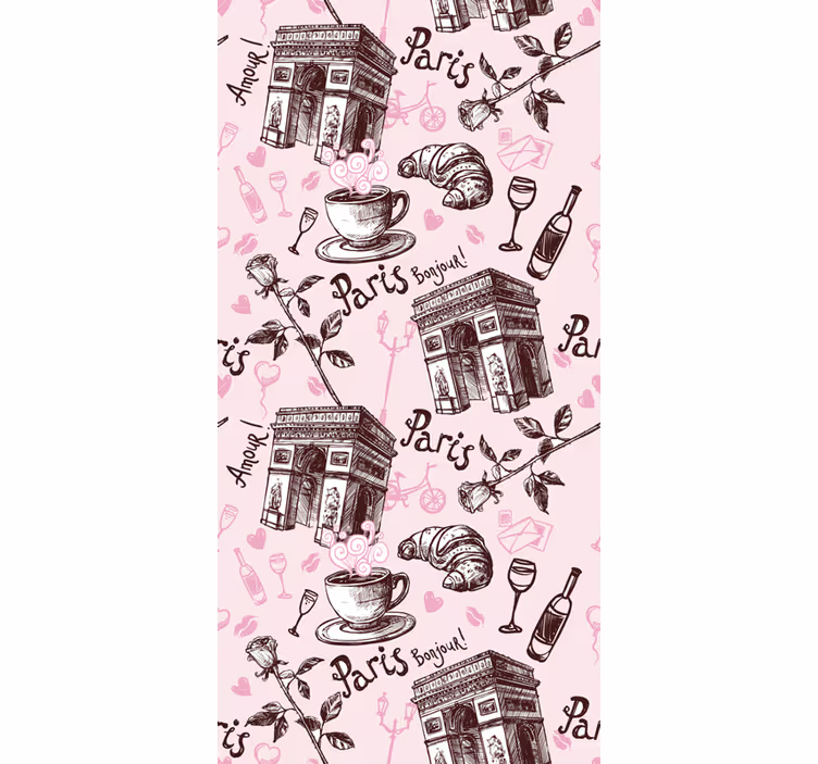 Kitchen roller blind romantic paris style - TenStickers