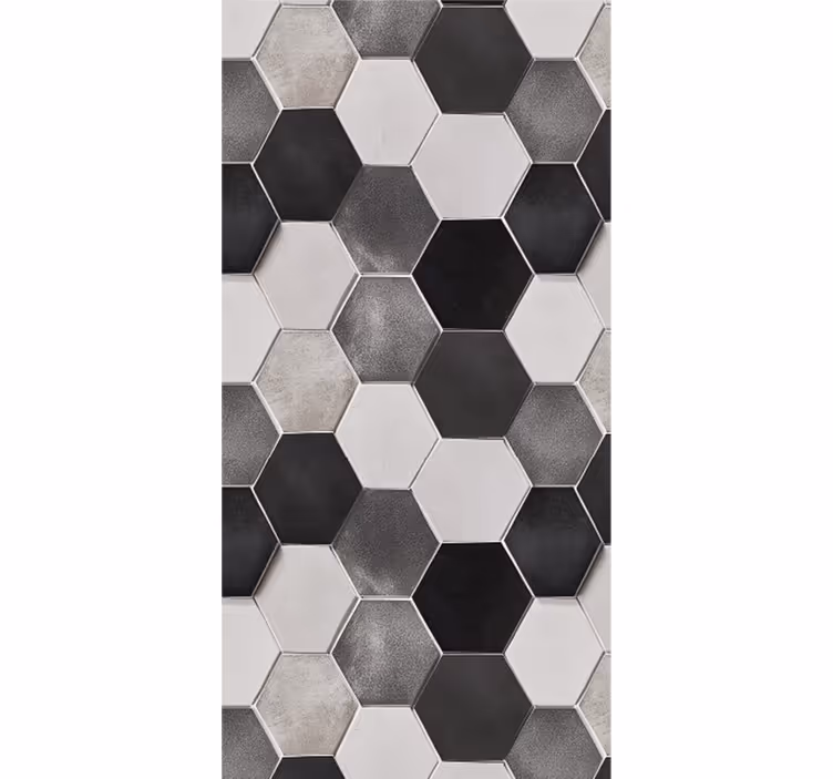 Kitchen roller blind in grey hexagons - TenStickers