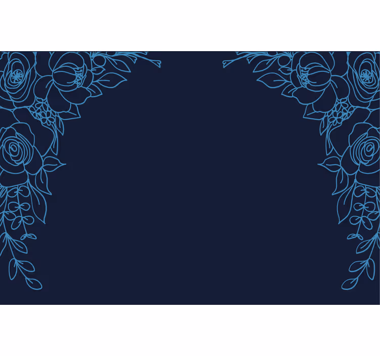 Blue roller blind with navy blue flowers - TenStickers