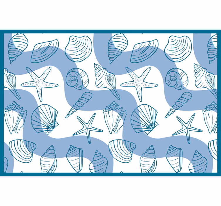 Blue roller blind with seashell patterns - TenStickers