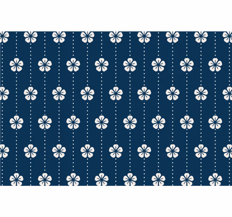 Blue roller blind with blue floral patterns - TenStickers