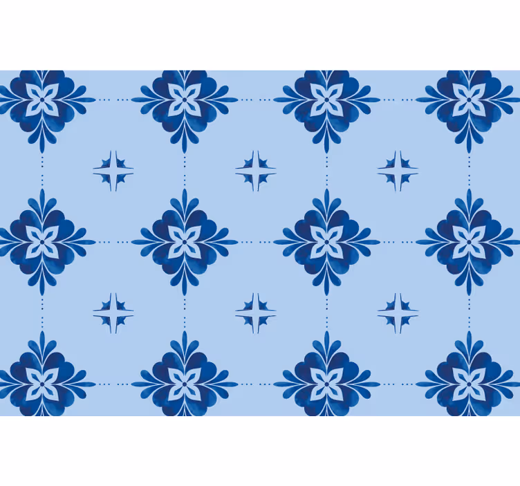 Blue roller blind with blue swirl patterns - TenStickers
