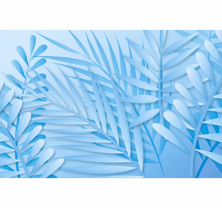 Blue roller blind wide shades of blue floral design - TenStickers