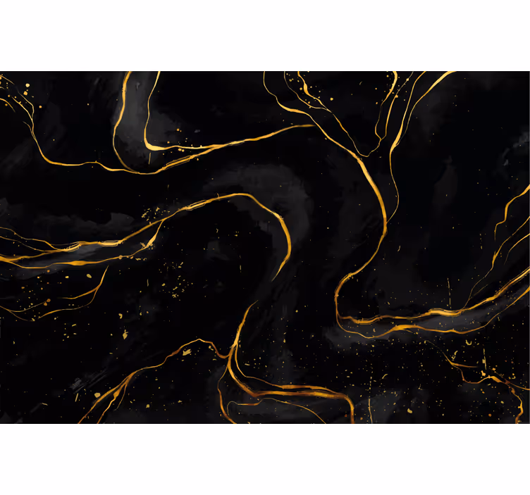 Black roller blind with black and golden marble - TenStickers