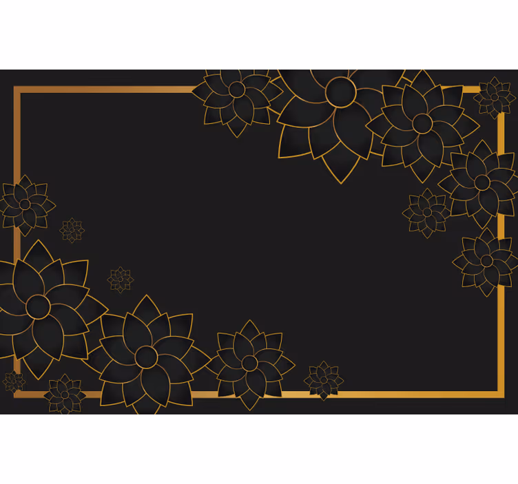 Black roller blind in elegant plant style - TenStickers