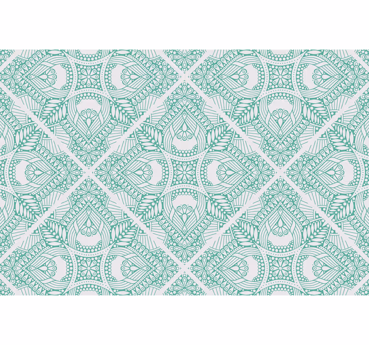 Green roller blind with decorative pull tile - TenStickers