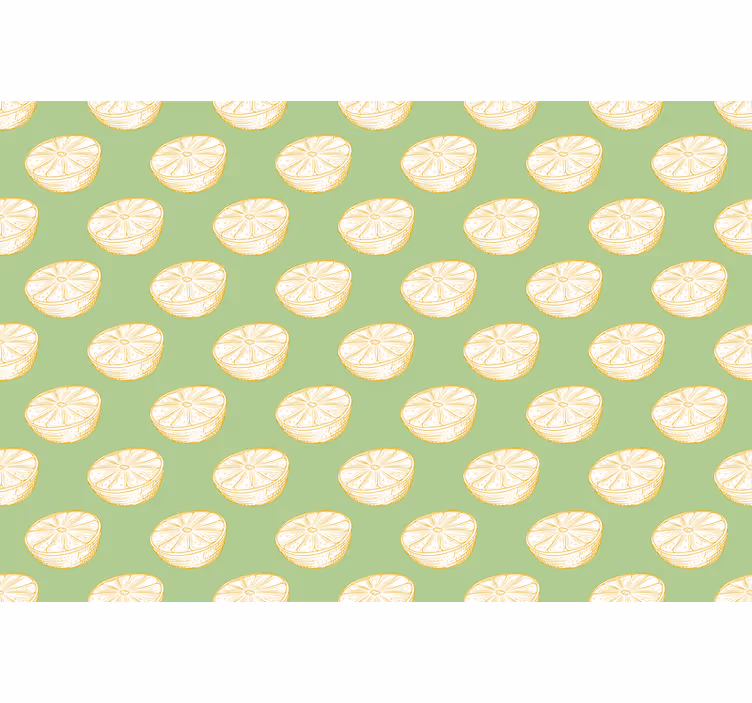 Green roller blind with hand-drawn lemon design - TenStickers