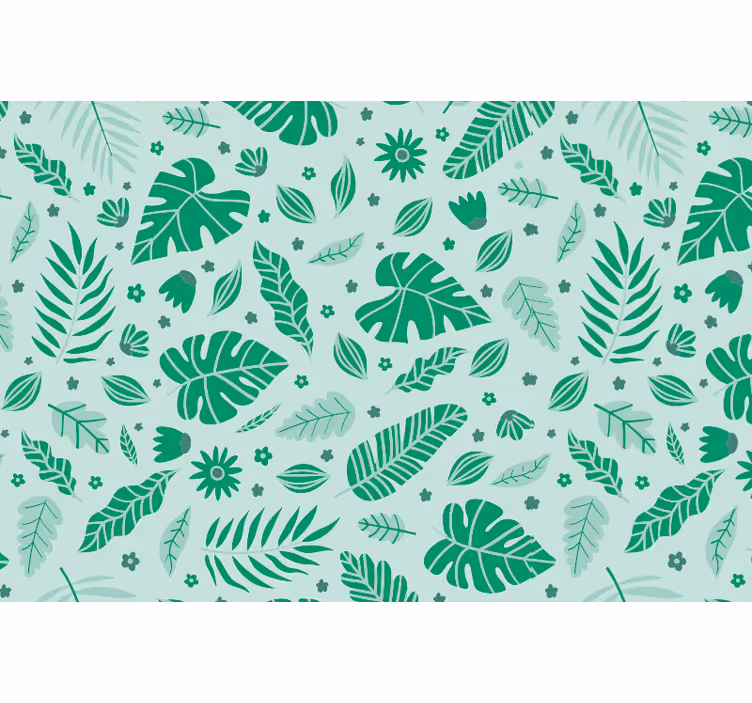 Green roller blind with tropical leaves design - TenStickers