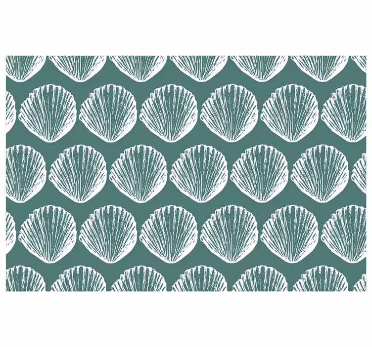 Green roller blind retro seashell design - TenStickers