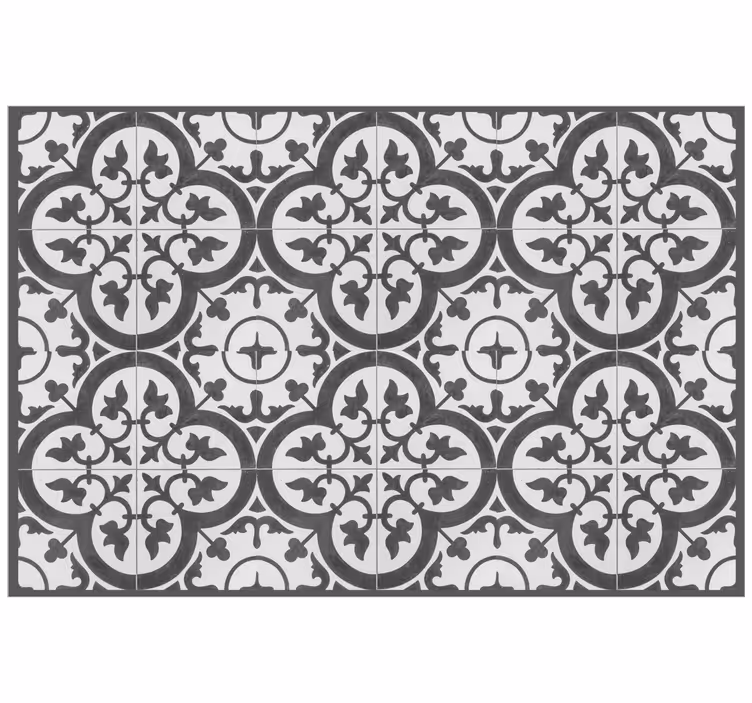 Grey roller blind with decorative cement tiles - TenStickers