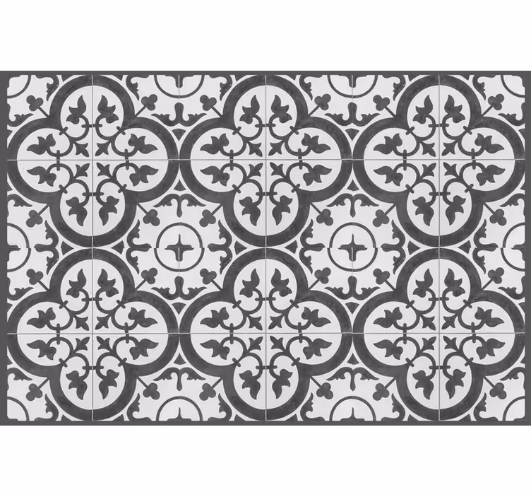 Grey roller blind with hydraulic tiles pattern - TenStickers