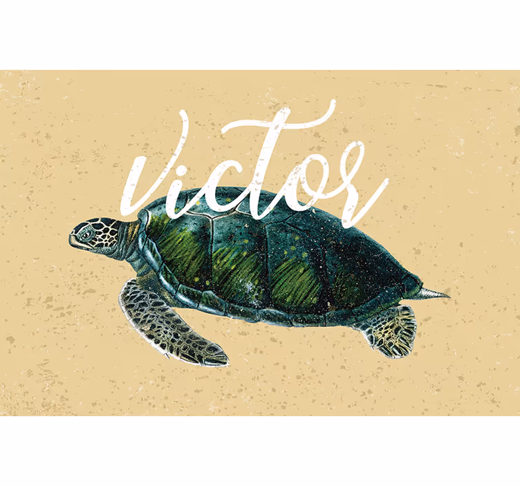 Beige roller blind with personalized sea turtle - TenStickers