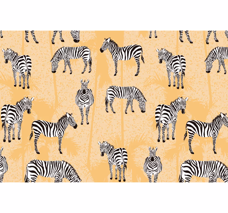 Beige roller blind zebra and palms design - TenStickers