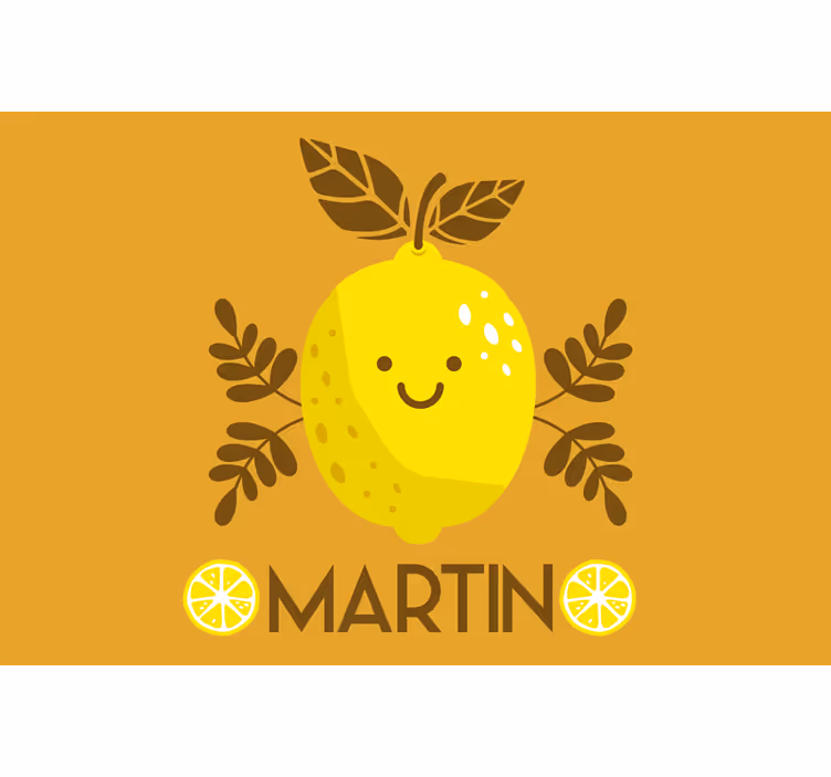 Beige roller blind smiling lemons custom design - TenStickers