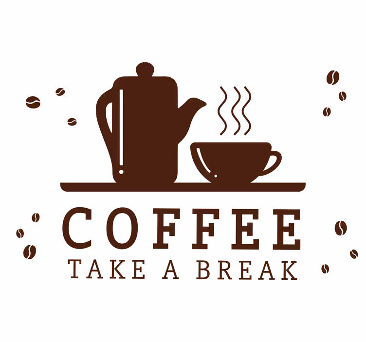 Black roller blind coffee design on white background - TenStickers