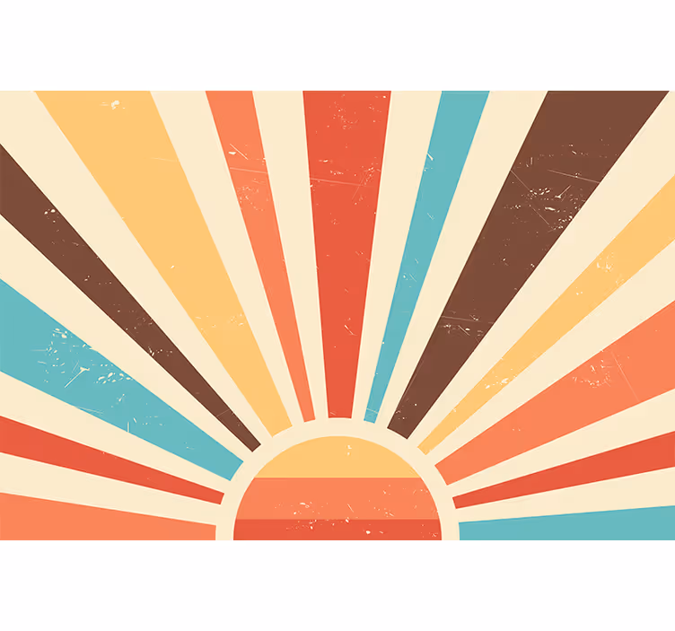 Orange roller blind in abstract vintage sunset - TenStickers