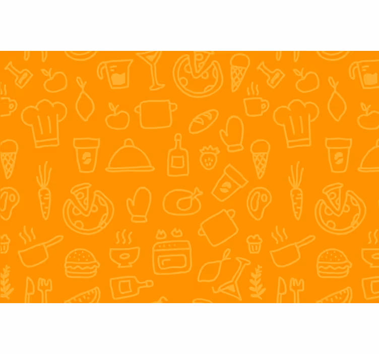 Orange roller blind with cutlery design - TenStickers