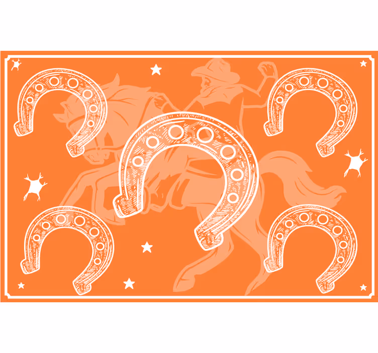 Orange roller blind horseshoe design - TenStickers
