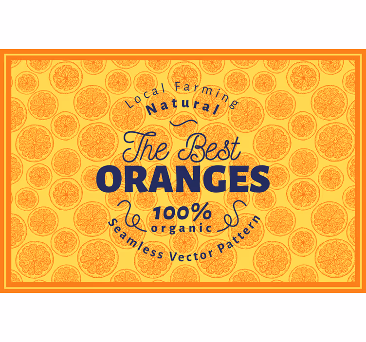 Orange roller blind mantel hand-drawn pattern frame - TenStickers