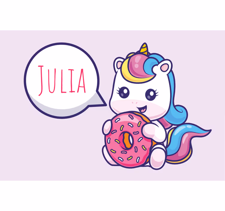 Purple roller blind unicorn with donut design - TenStickers