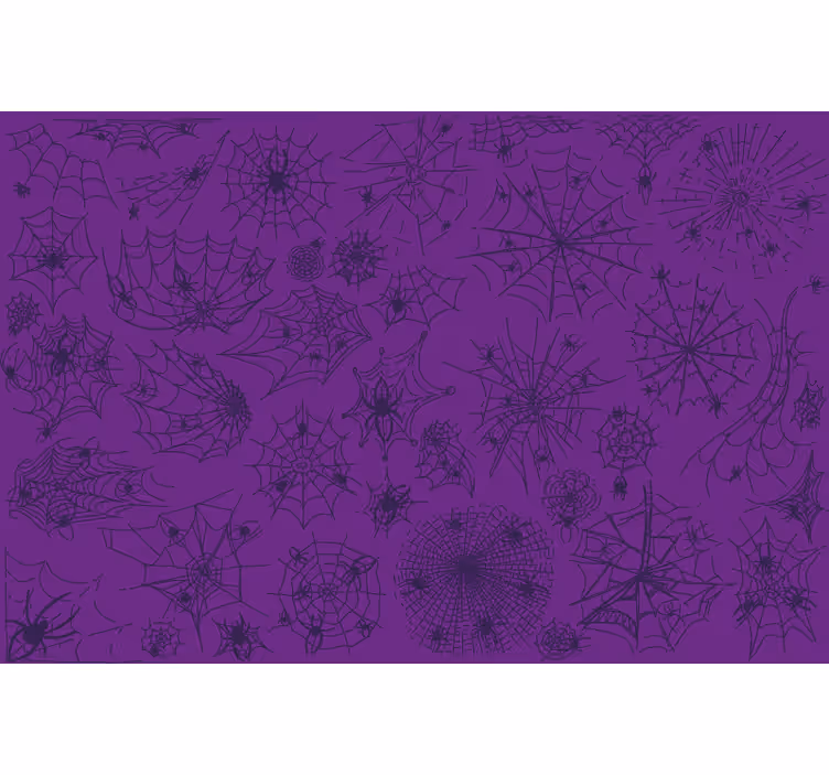 Purple roller blind with spider and web design - TenStickers