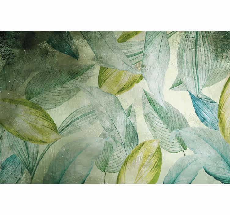 Outdoor roller blind green leaves tropical pattern - TenStickers