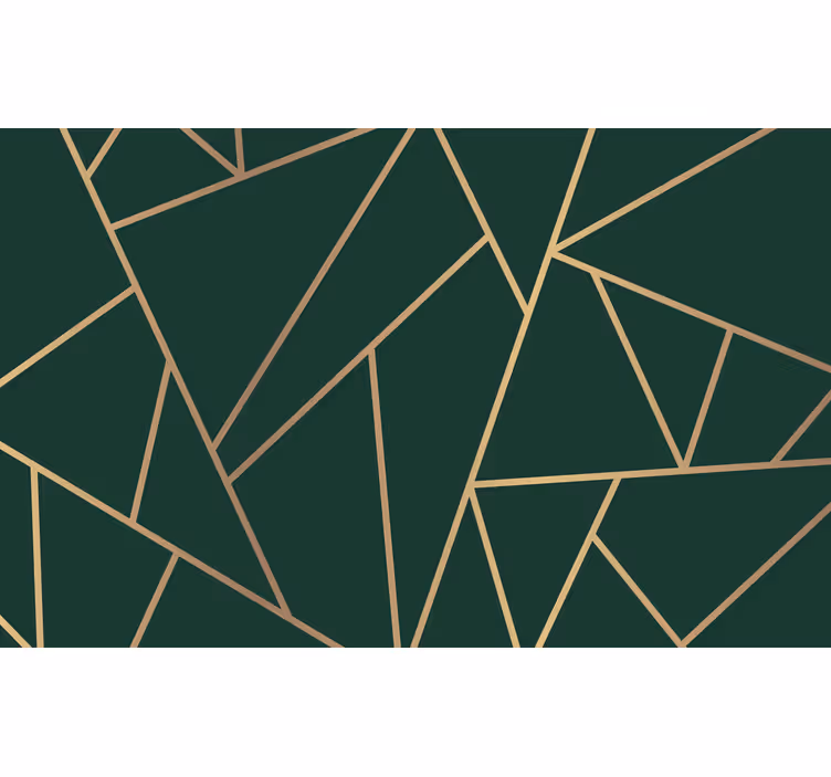 Outdoor roller blind with golden lines on green - TenStickers