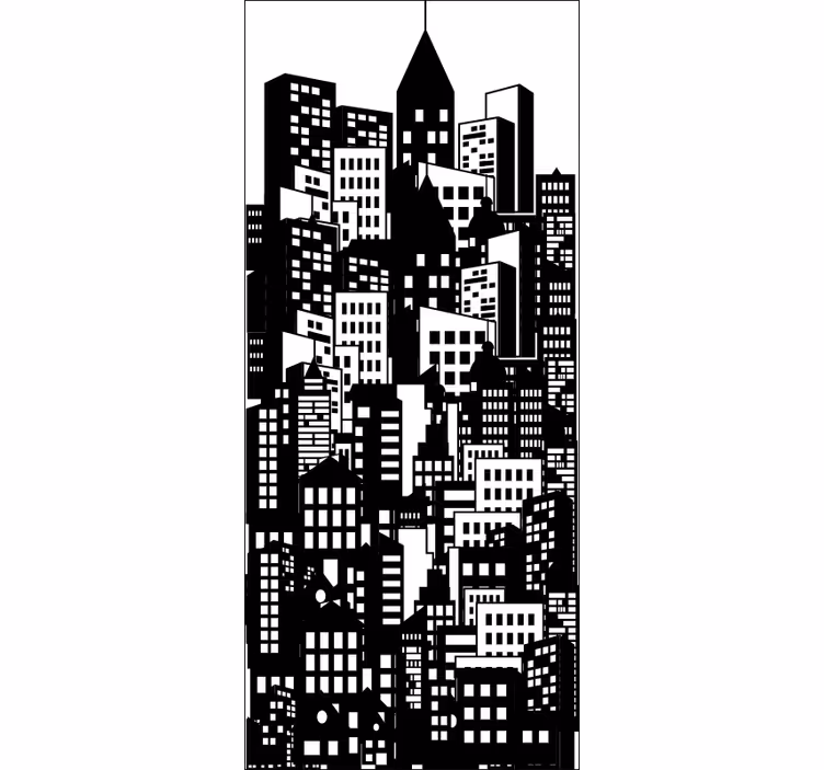 Office roller blind city skyline design - TenStickers