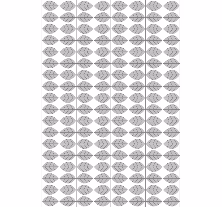 Living room roller blind with gray brookes leaf pattern - TenStickers