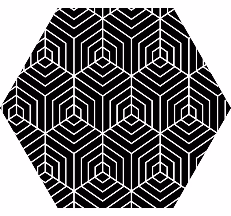Bedroom roller blind with abstract hexagon lines - TenStickers