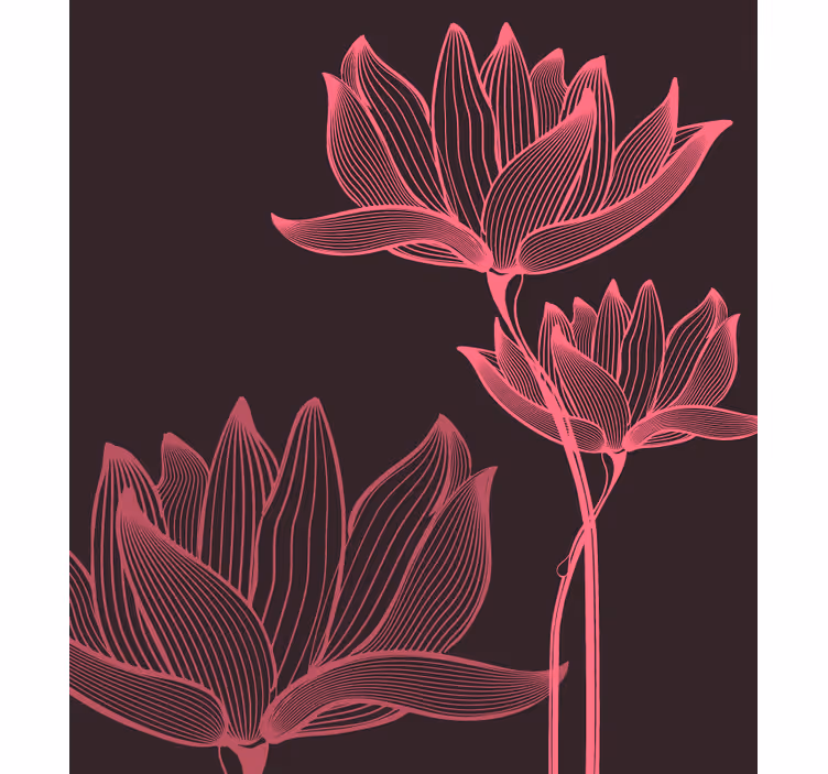 Bedroom roller blind lotus two flowers - TenStickers