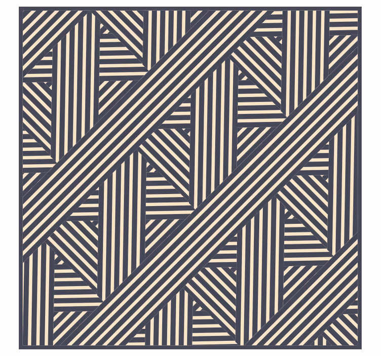 Bedroom roller blind white and beige blue striped rug - TenStickers