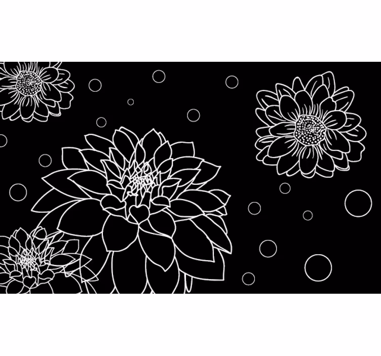 Abstract flowers bedroom roller blind - TenStickers